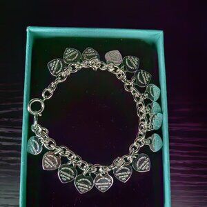 925 Silver Heart Tag Necklace w/ Box & Cloth